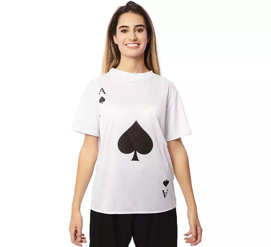 Translation missing: de.Camiseta blanca As de Picas adulto