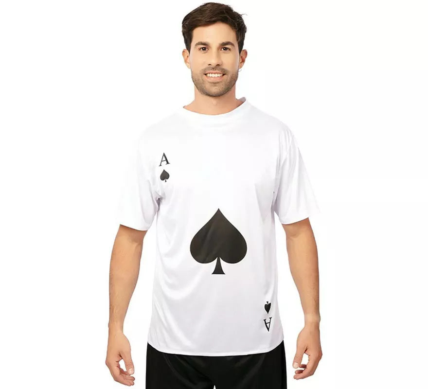 Translation missing: de.Camiseta blanca As de Picas adulto