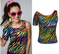 Camiseta Cebra multicolor Años 80 para mujer