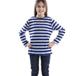 Camiseta con rayas azules y blancas para niños