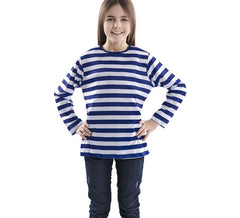 T-Shirt mit blauen und weißen Streifen für Kinder