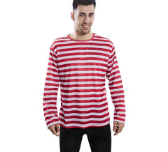 T-Shirt mit roten und weißen Streifen für Erwachsene
