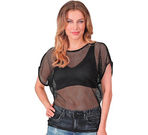 Camiseta de Malla negra para mujer