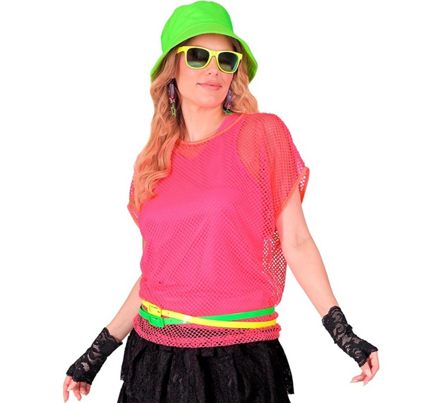 Translation missing: de.Camiseta de Malla rosa neón para mujer