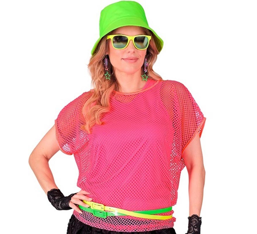 Translation missing: de.Camiseta de Malla rosa neón para mujer