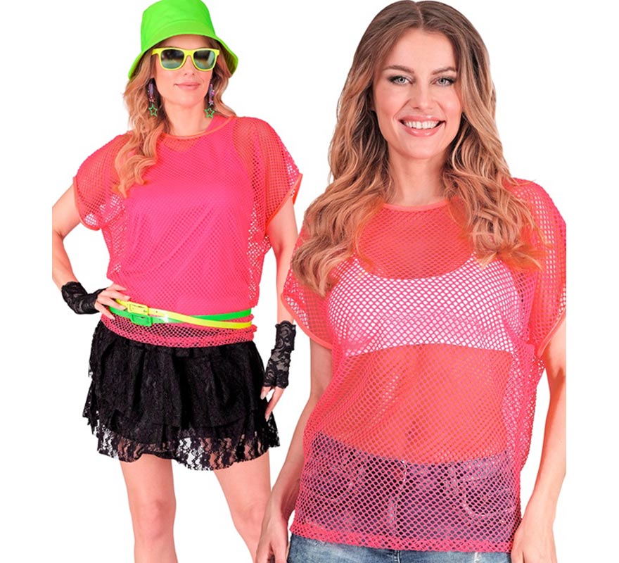 Translation missing: de.Camiseta de Malla rosa neón para mujer