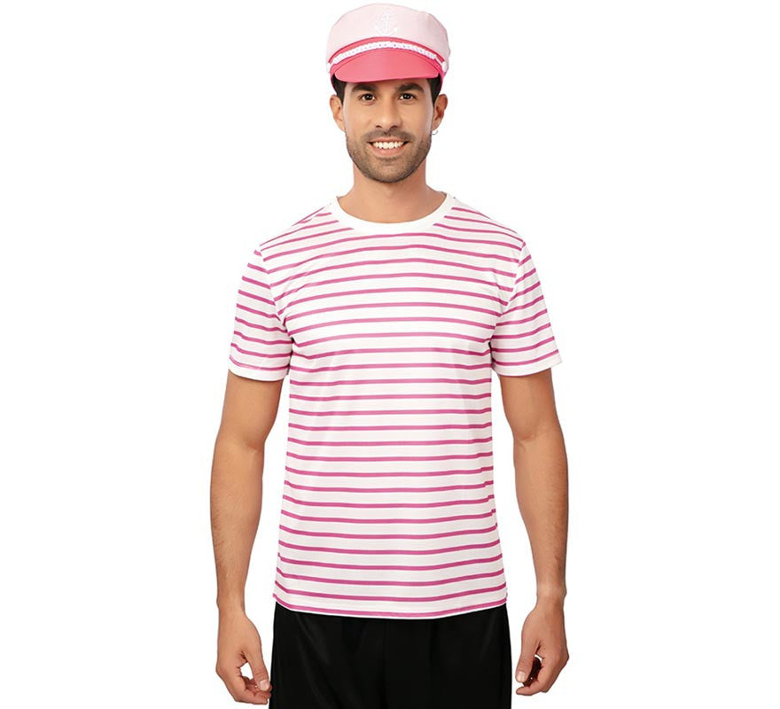 Translation missing: de.Camiseta de Marinero a rayas rosa adulto
