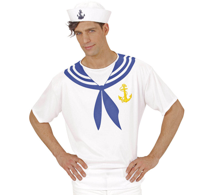 Translation missing: de.Camiseta de Marinero Blanco con Ancla para hombre