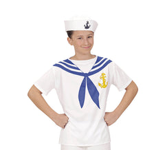 Weißes Matrosen-T-Shirt mit Anker für Kinder