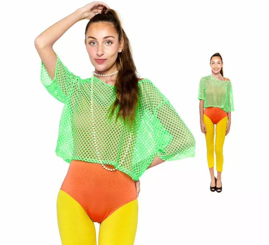 Translation missing: de.Camiseta de Rejilla Años 80 verde para mujer
