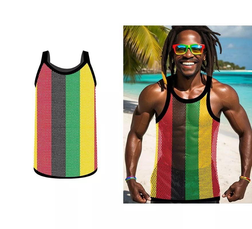 Translation missing: de.Camiseta de Rejilla Jamaica multicolor para hombre