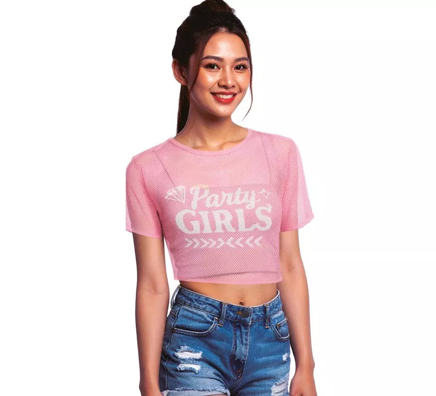 Translation missing: de.Camiseta de Rejilla Party Girls rosa para mujer