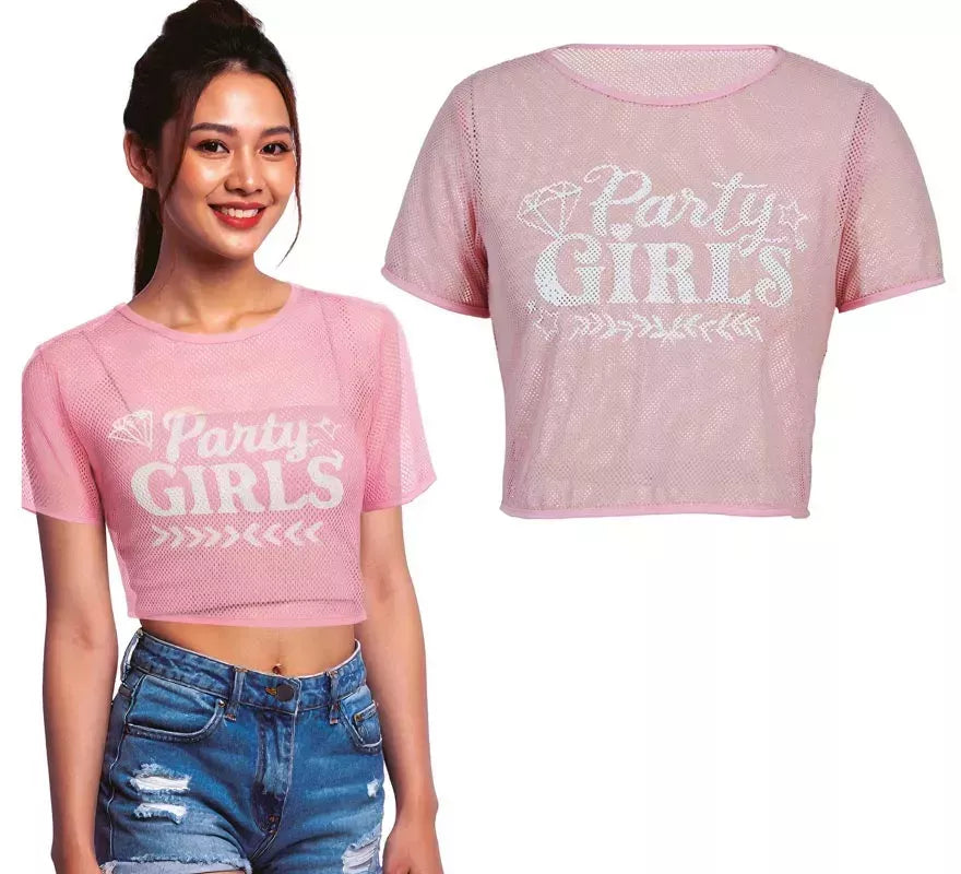 Translation missing: de.Camiseta de Rejilla Party Girls rosa para mujer
