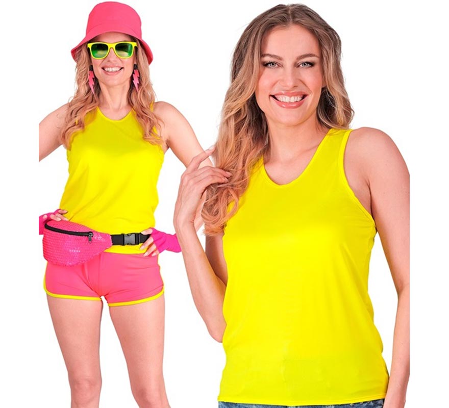Translation missing: de.Camiseta de Tirantes amarilla neón para mujer