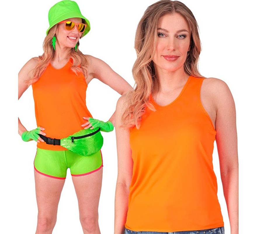 Translation missing: de.Camiseta de Tirantes naranja neón para mujer