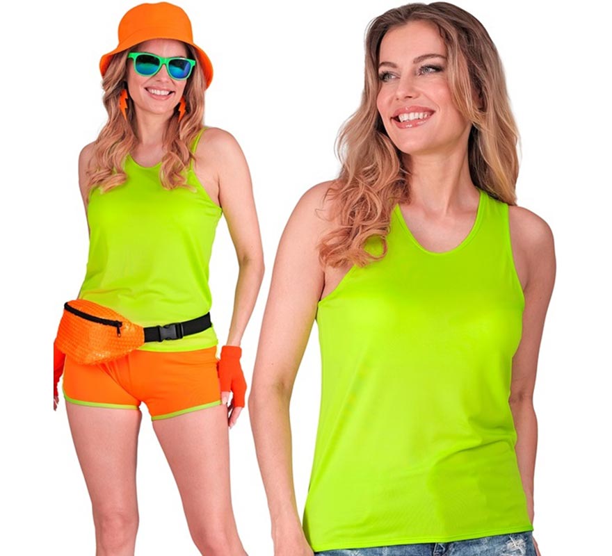 Translation missing: de.Camiseta de Tirantes verde neón para mujer
