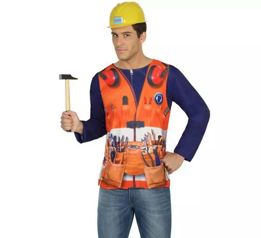 Translation missing: de.Camiseta disfraz de Albañil para hombre