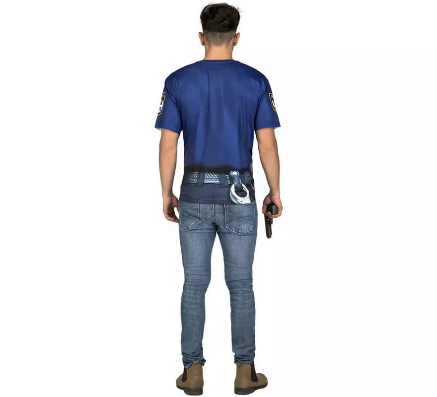 Translation missing: de.Camiseta disfraz de Policía forzudo para hombre