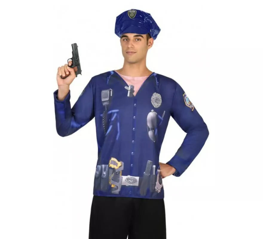Translation missing: de.Camiseta disfraz de Policía para hombre