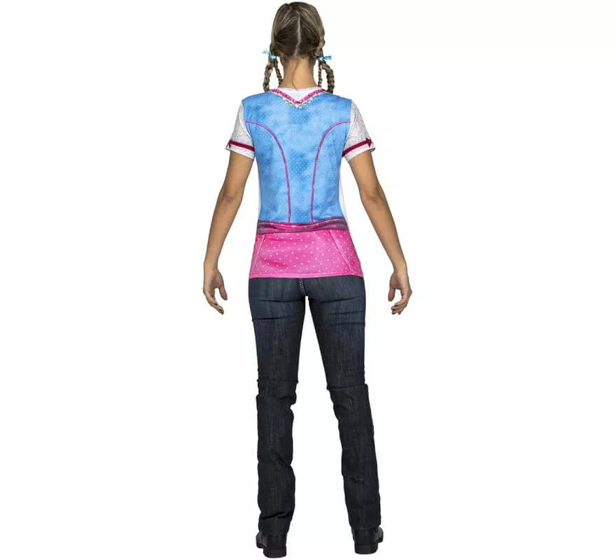 Translation missing: de.Camiseta disfraz de Tirolesa azul y rosa para mujer