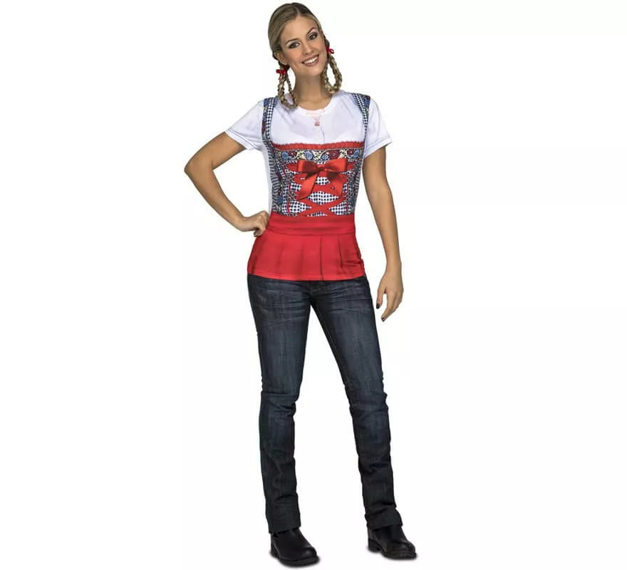 Translation missing: de.Camiseta disfraz de Tirolesa roja para mujer