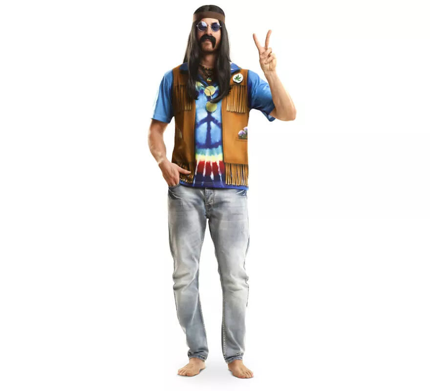 Translation missing: de.Camiseta disfraz hippie para hombre