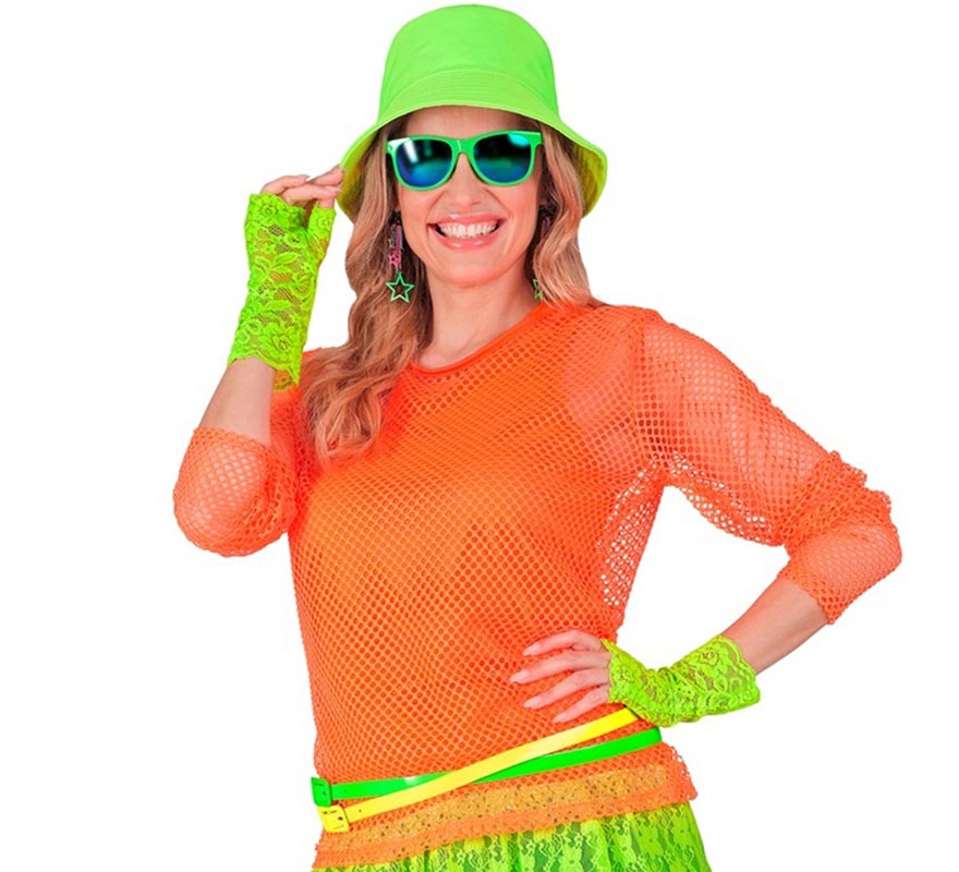 Translation missing: de.Camiseta manga larga de Malla naranja neón para mujer