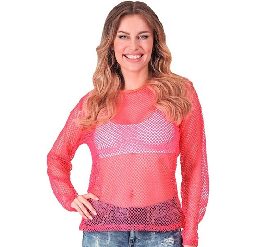 Translation missing: de.Camiseta manga larga de Malla rosa neón para mujer
