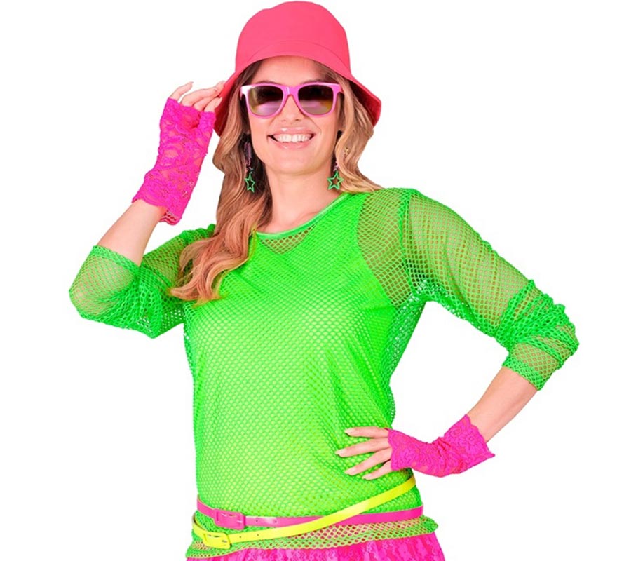 Translation missing: de.Camiseta manga larga de Malla verde neón para mujer