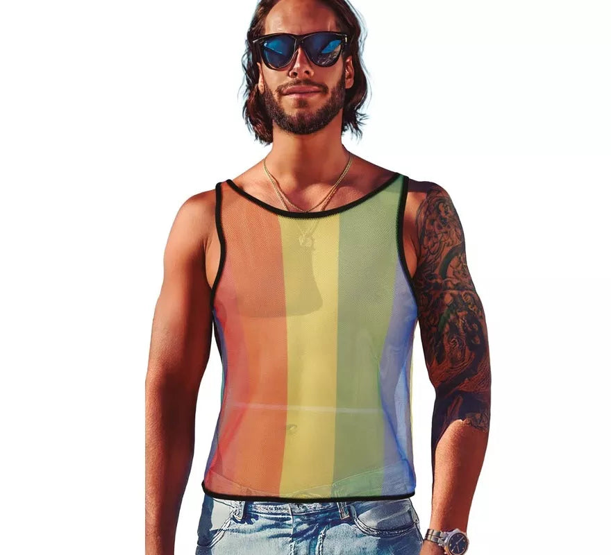 Translation missing: de.Camiseta Tirantes de Rejilla Arcoíris para hombre