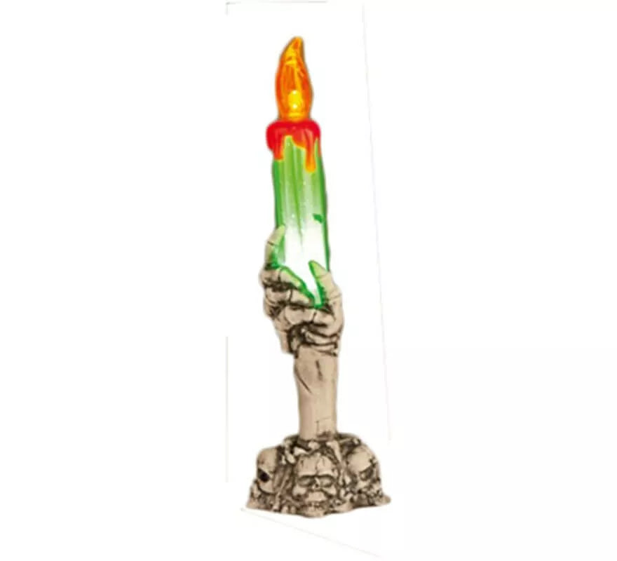Translation missing: de.Candelabro con Calaveras y mano de Esqueleto de 21 cm
