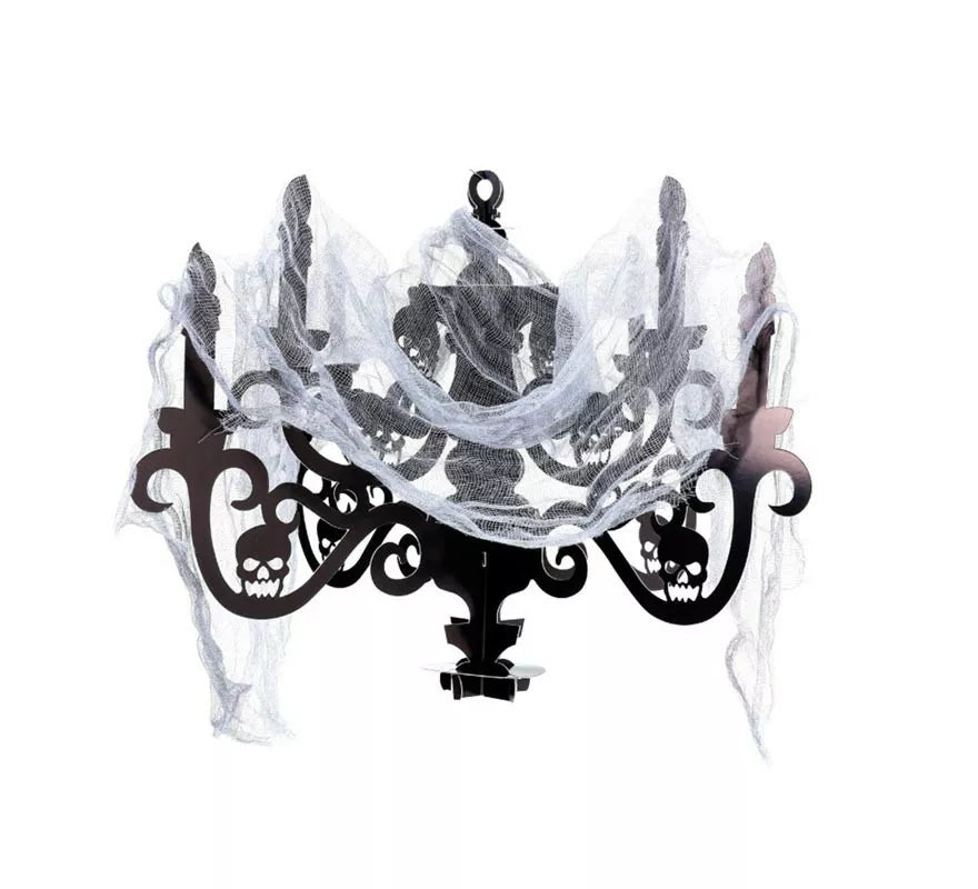 Translation missing: de.Candelabro Decorativo negro con gasa de 40,5x57,5 cm