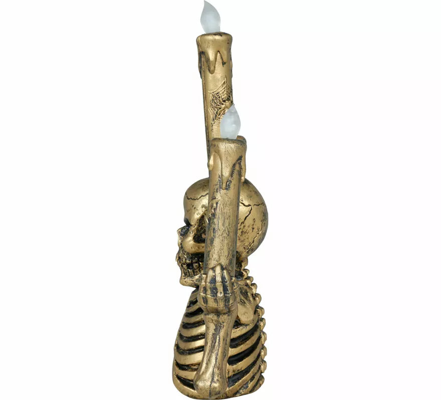 Translation missing: de.Candelabro Esqueleto dorado con Luz de 26 cm