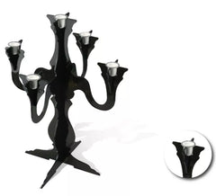 32,9 x 32,9 x 41,9 cm großer schwarzer Kerzenhalter aus Kunststoff