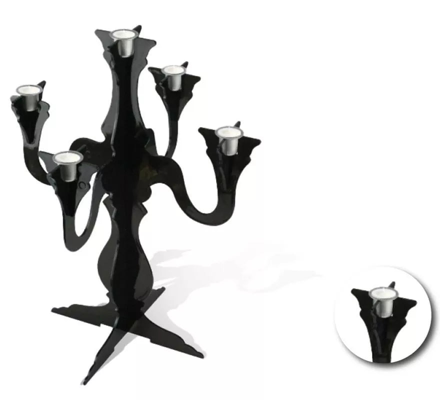 Translation missing: de.Candelabro negro de plástico de 32,9x32,9x41,9 cm