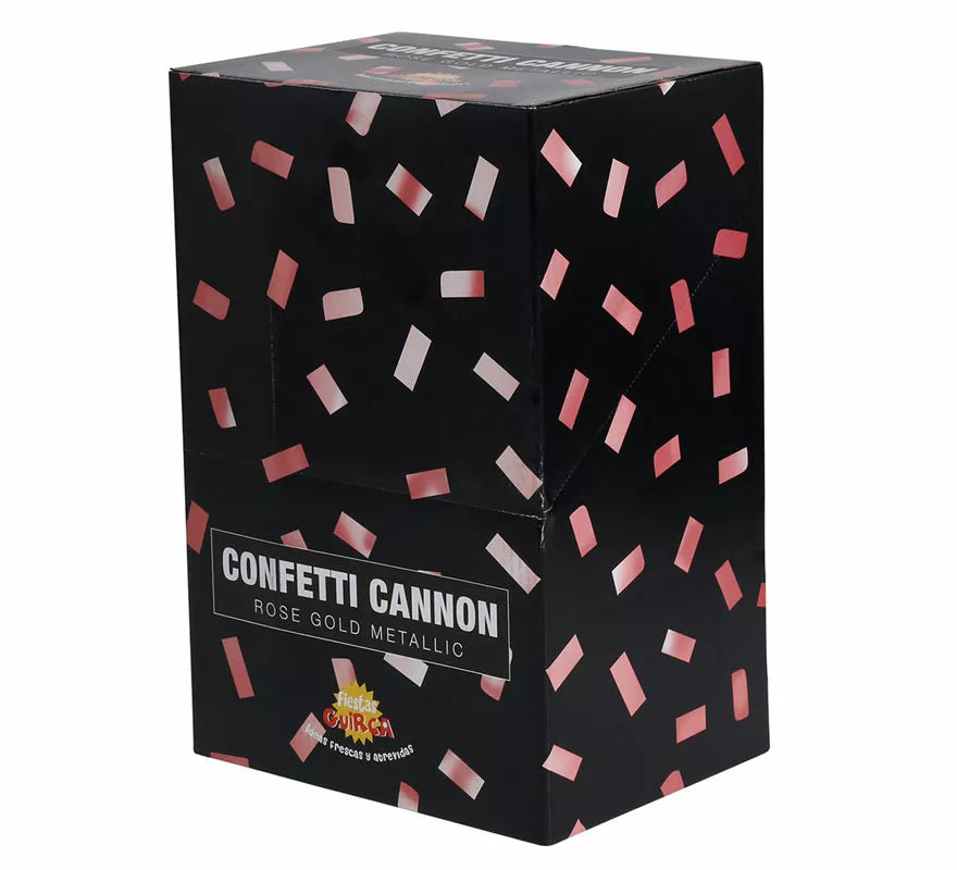 Cañón Confetti Kabuki Metálico Oro y Rosa de 30 cm
