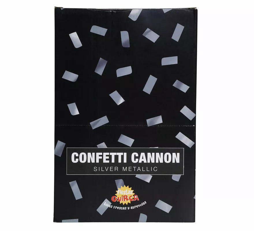 Translation missing: de.Cañón Confetti Kabuki Metálico Plata de 30 cm