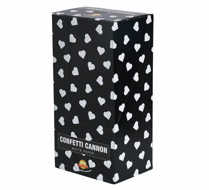 Translation missing: de.Cañón Kabuki Confetti Corazones Blancos de Papel de 40 cm