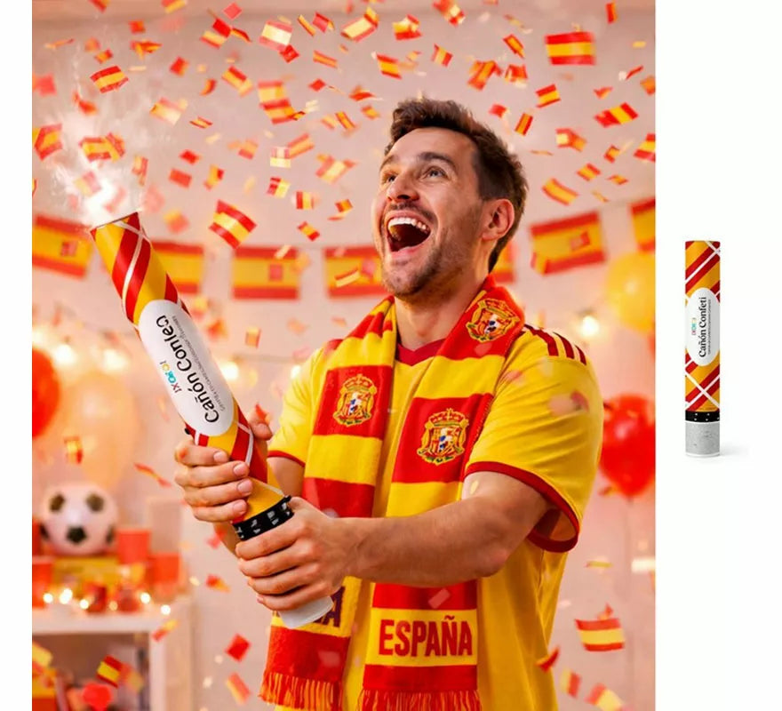 Translation missing: de.Cañon Kabuki de Confetti de Banderas de España de 40 cm