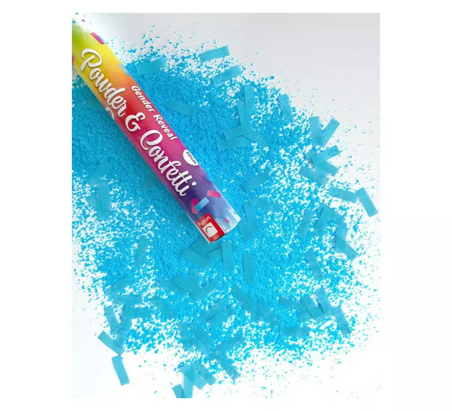 Translation missing: de.Cañón Kabuki de Polvo y Confetti Azul para revelación de género de 30 cm
