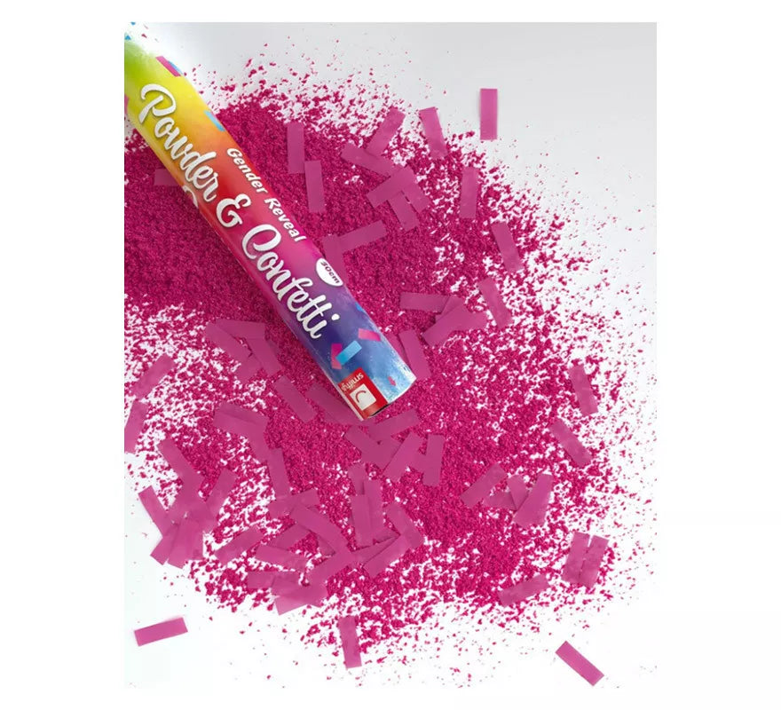 Translation missing: de.Cañón Kabuki de Polvo y Confetti Rosa para revelación de género de 30 cm