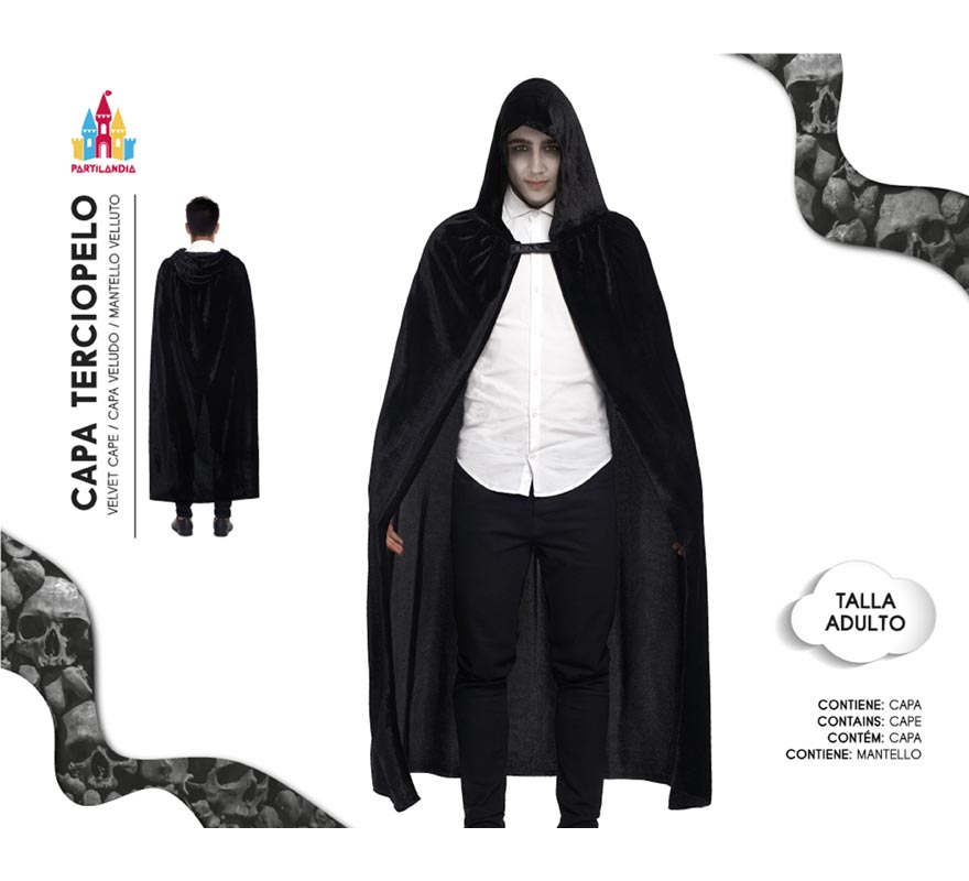 Translation missing: de.Capa de Terciopelo con Capucha de 140 cm en varios colores