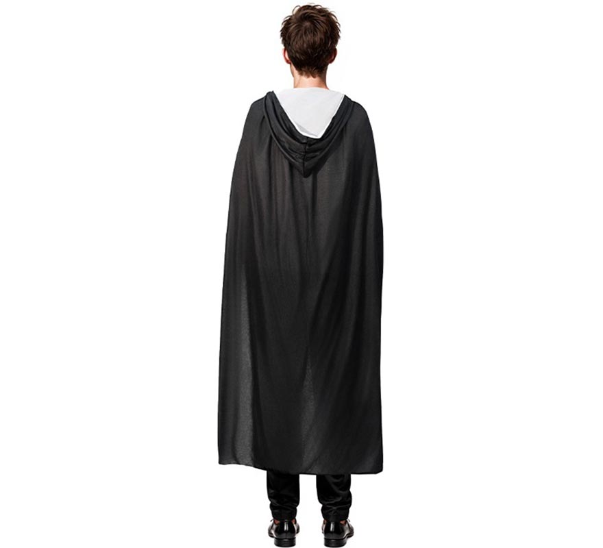 Capa con Capucha negro y blanco adulto de 140 cm