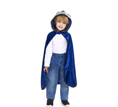 Blauer Ritterumhang mit Kinderkapuze