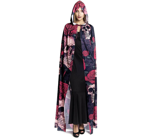 Capa de Calavera con Rosas de 185 cm