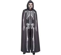 145 cm langer Skelettumhang mit Kapuze