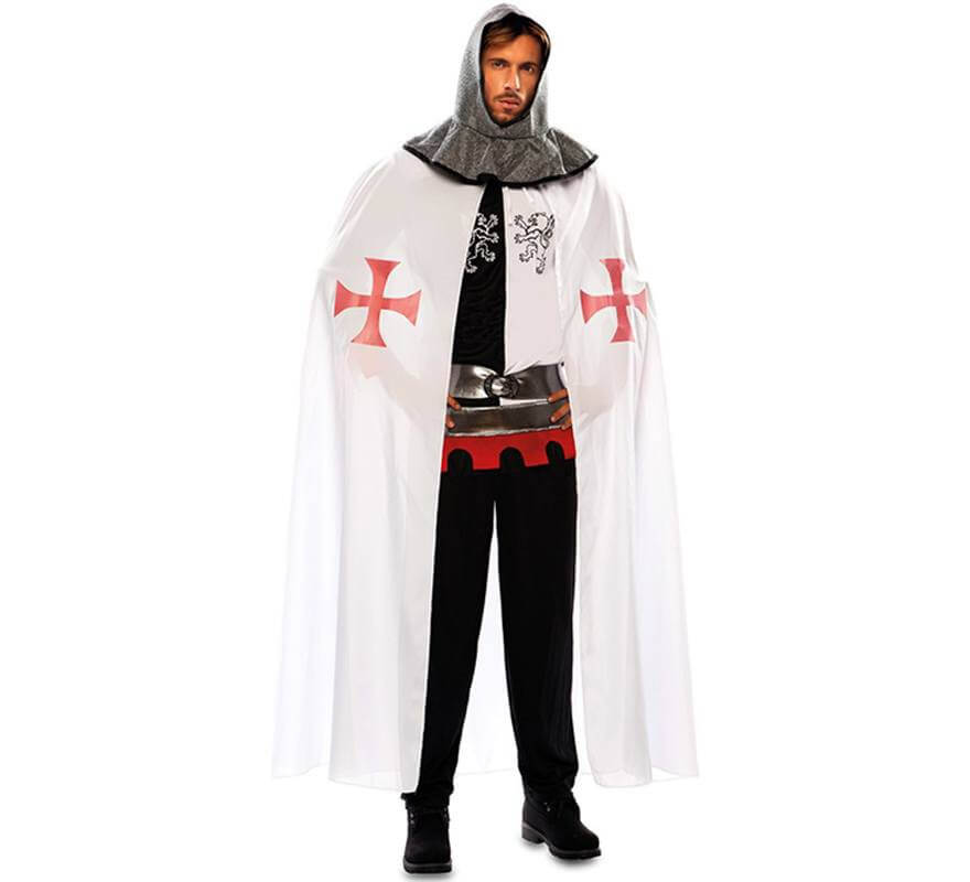 Capa de Templario Medieval Blanca para hombre