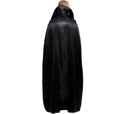 Capa de Vampiro negra con cuello morado adulto de 180 cm
