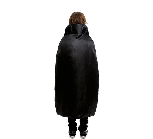 Capa de Vampiro negra con cuello morado infantil de 120 cm