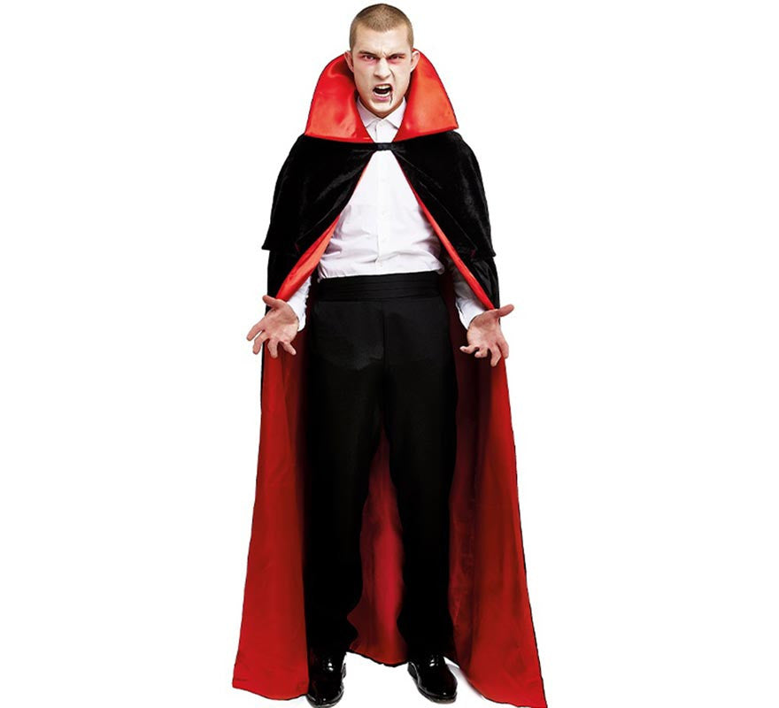 Translation missing: de.Capa de Vampiro Satén y Terciopelo con cuello adulto de 180 cm